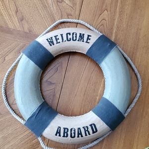 Welcome Aboard - Nautical themed life ring